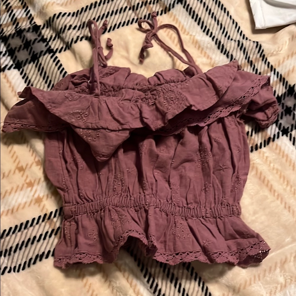Women's Mauve Ruffled Top